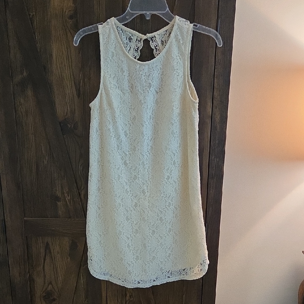 Marshalls Cream Lace Mini Dress
